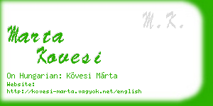 marta kovesi business card