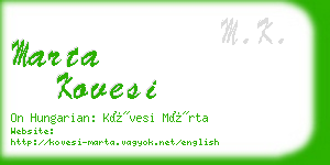 marta kovesi business card